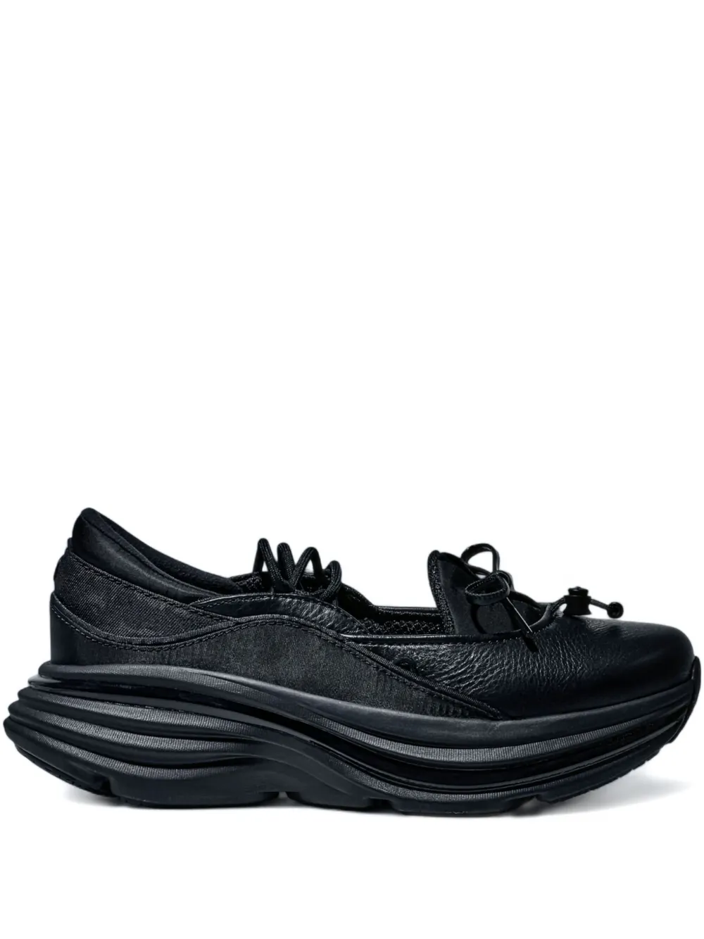 Hoka Bow Lace-up Sneakers In Black
