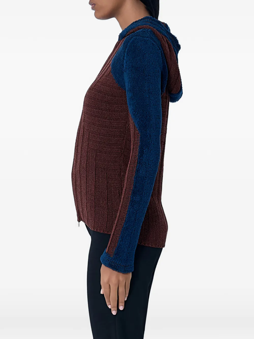 Kiko Kostadinov Gebreide hoodie met rits - Bruin