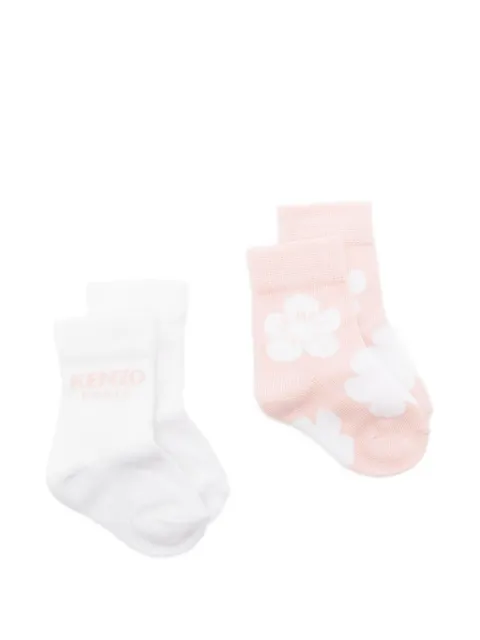 Kenzo Kids set de cuatro pares de calcetines con motivo floral