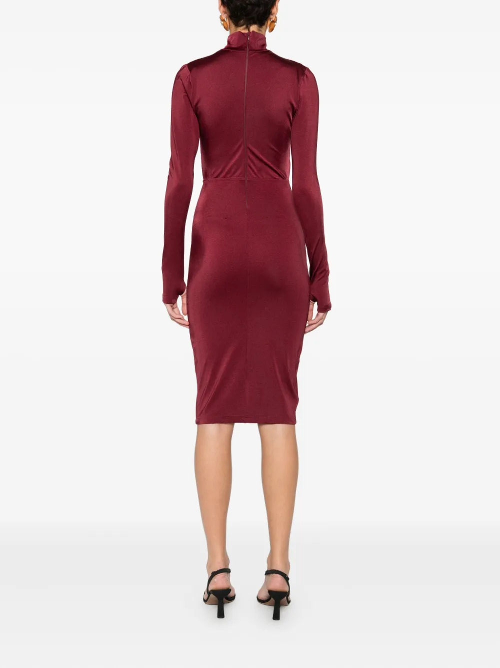 Mazzei Cut-out Logo-plaque Dress In Red