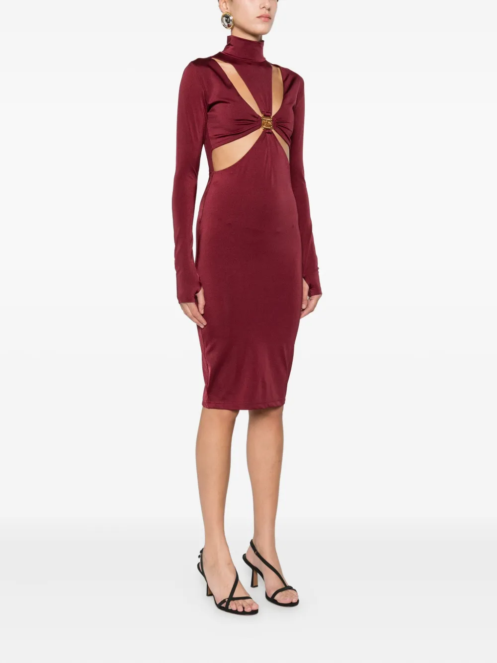 Mazzei Cut-out Logo-plaque Dress In Red