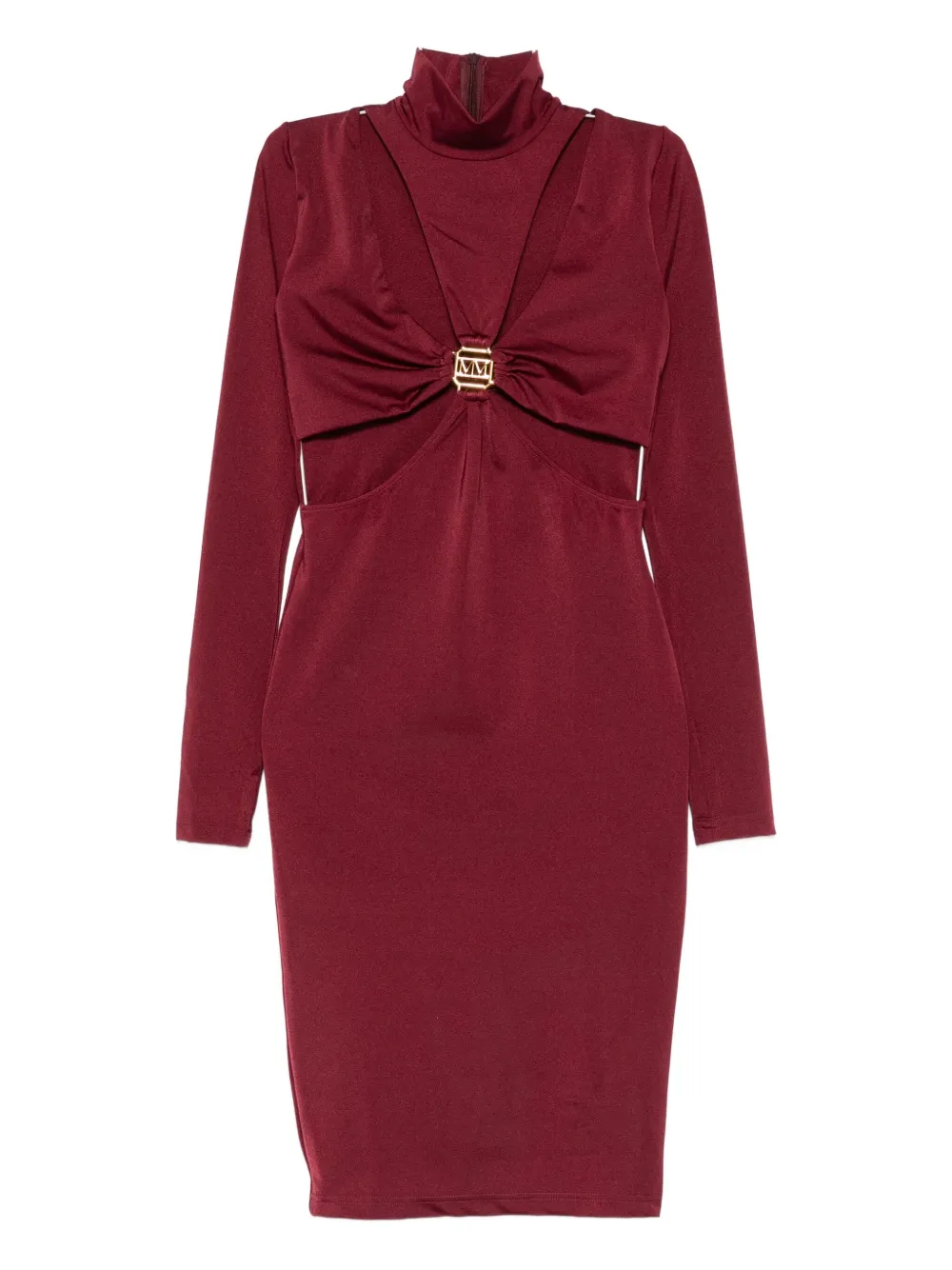 Mazzei Cut-out Logo-plaque Dress In Red