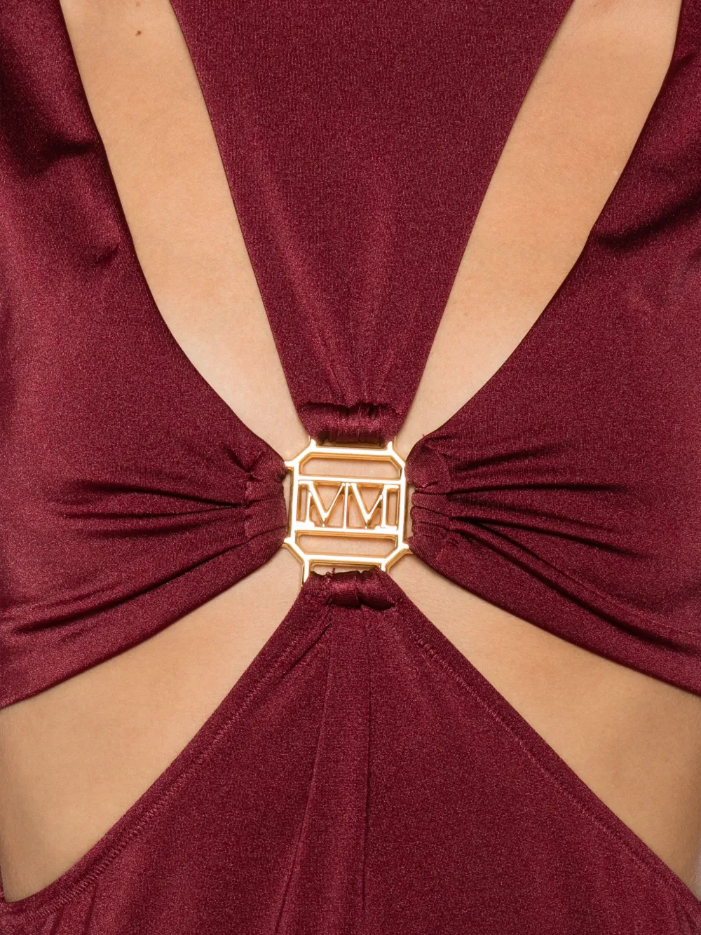 Mazzei Cut-out Logo-plaque Dress In Red