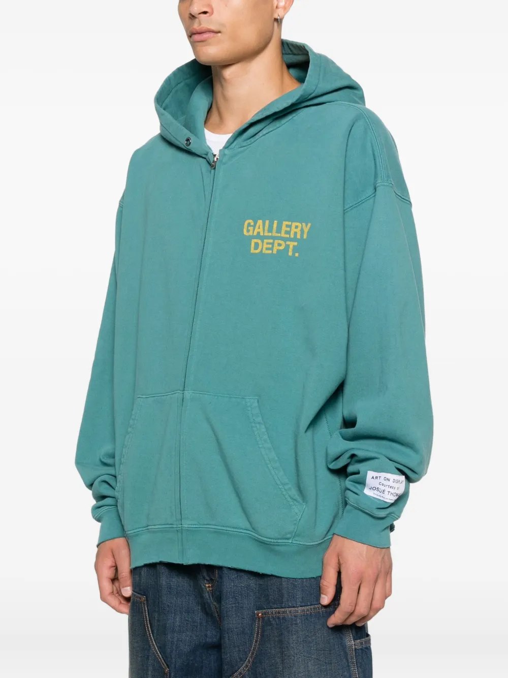 Gallery Dept. Zip Hooded Sweatshirt In Green