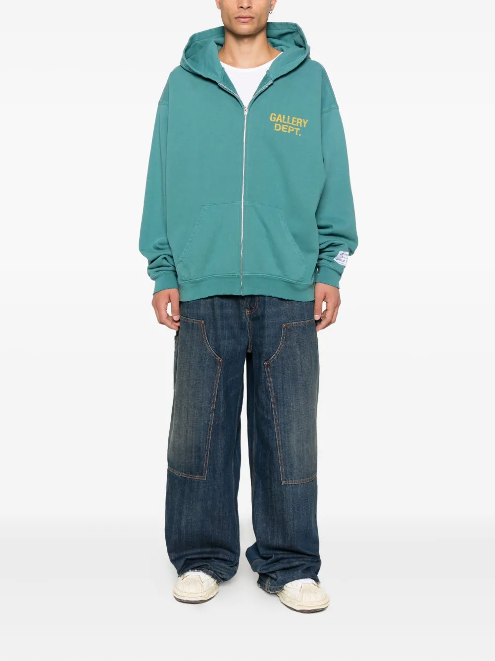 Gallery Dept. Zip Hooded Sweatshirt In Green