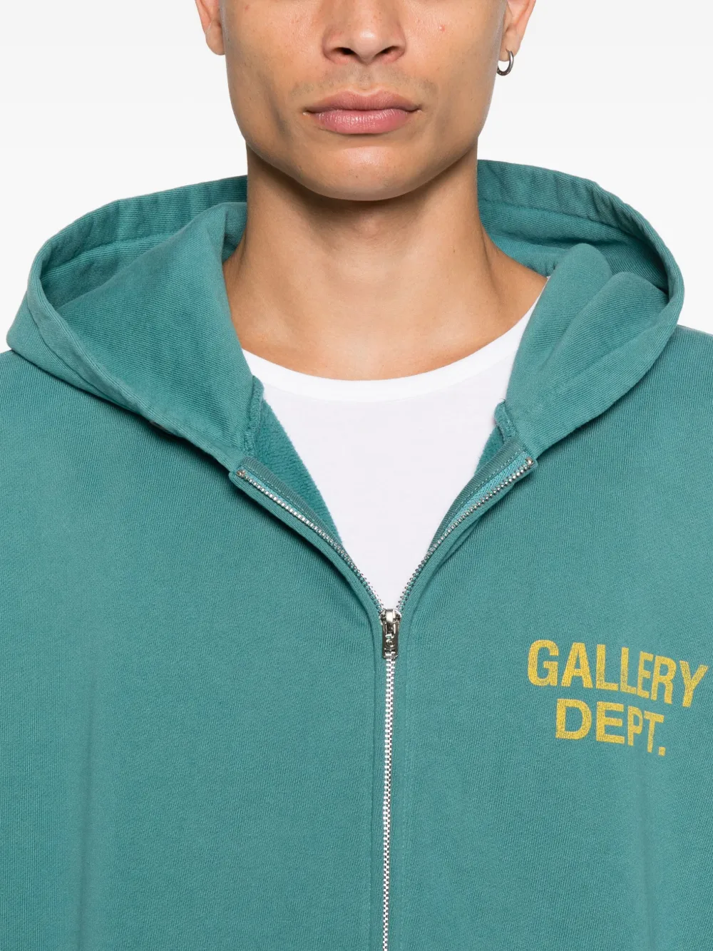 Gallery Dept. Zip Hooded Sweatshirt In Green