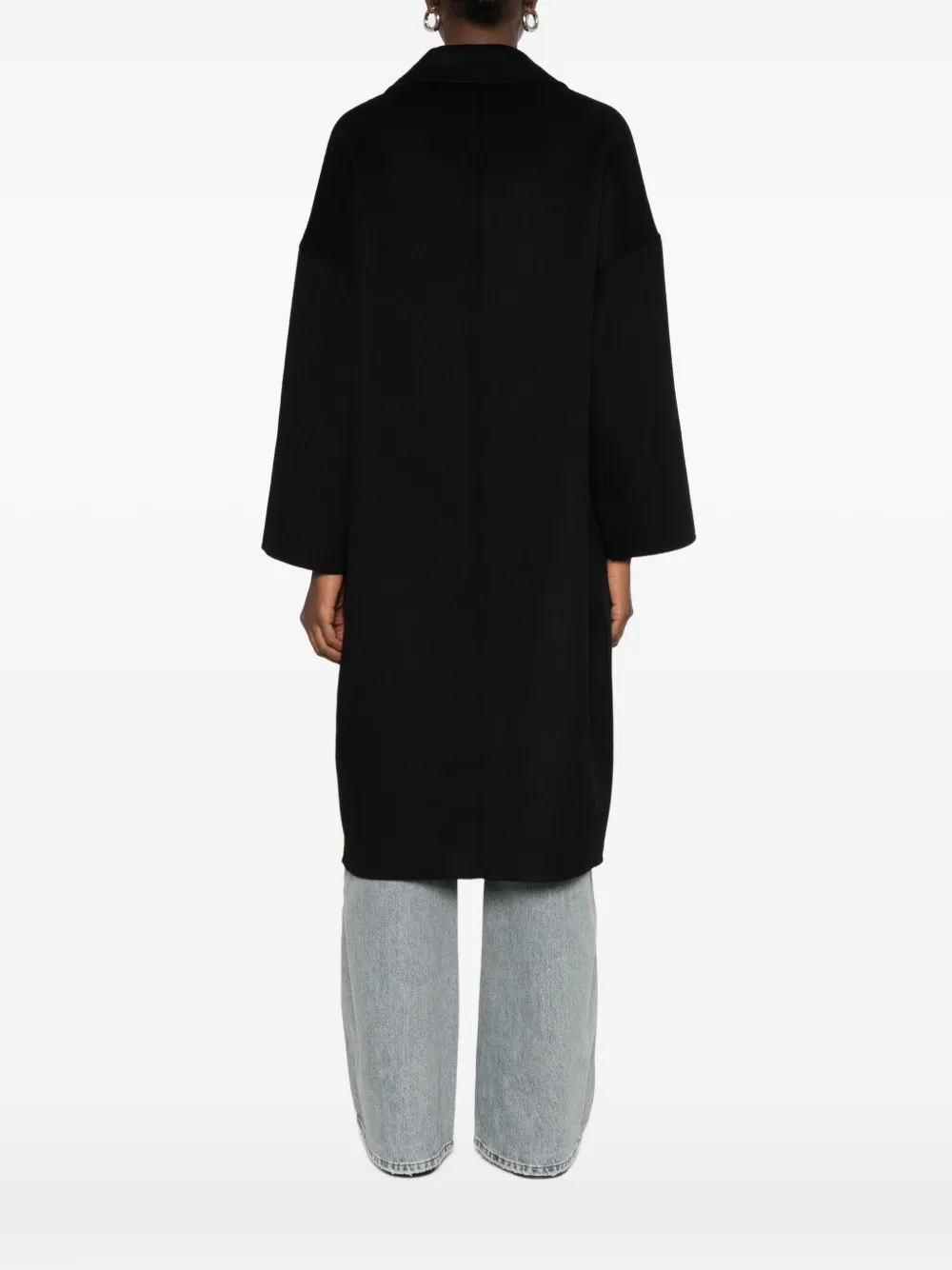 Vicolo Double-breasted Coat In Black