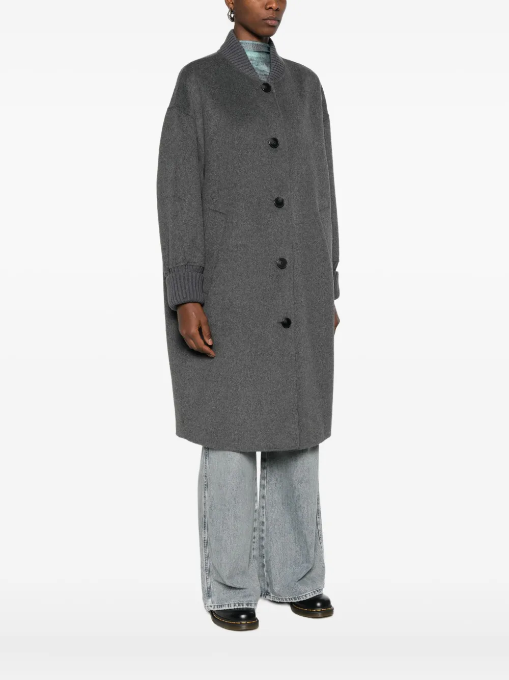 Vicolo Brushed-finish Coat In Gray