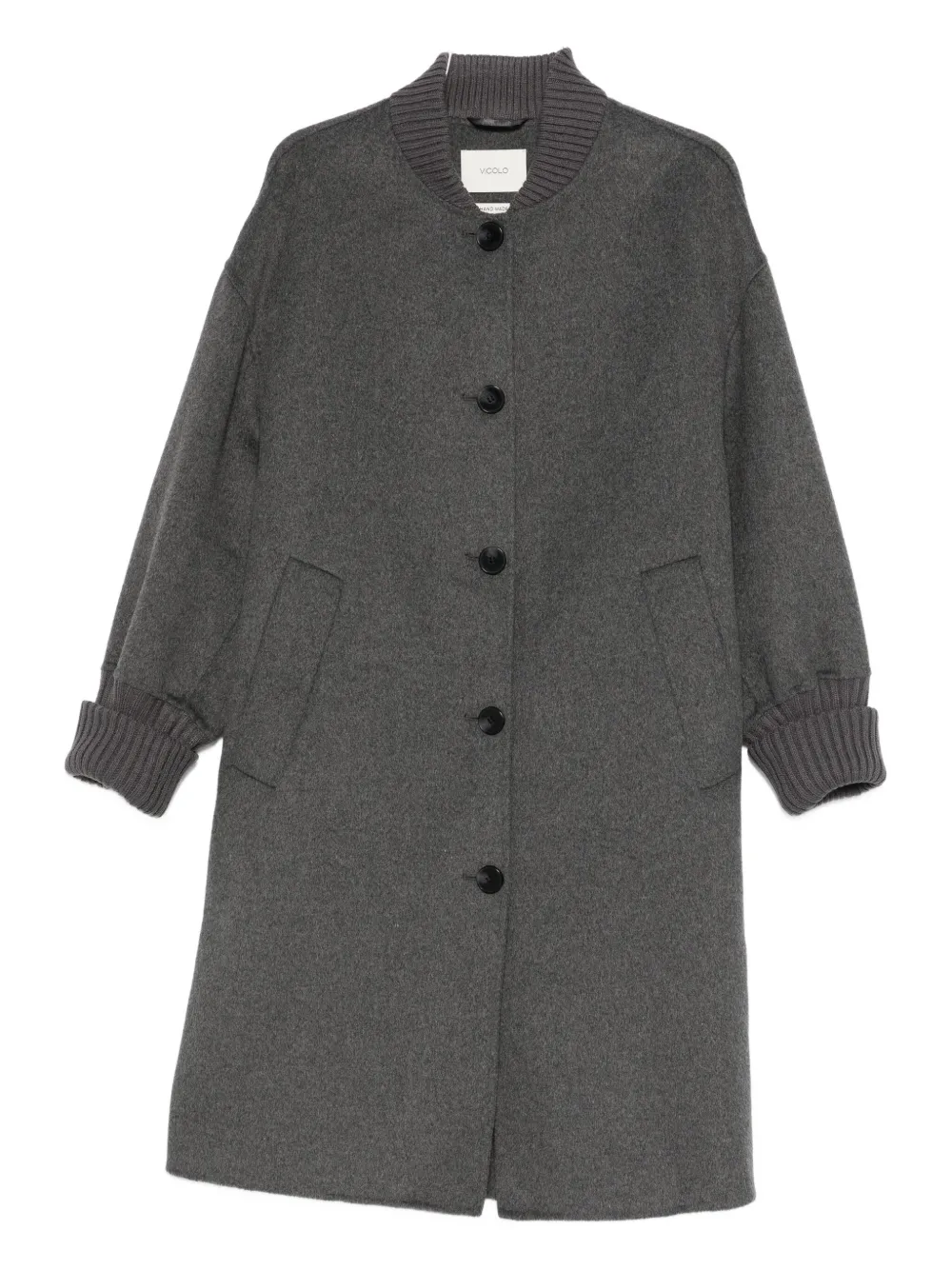 Vicolo Brushed-finish Coat In Gray