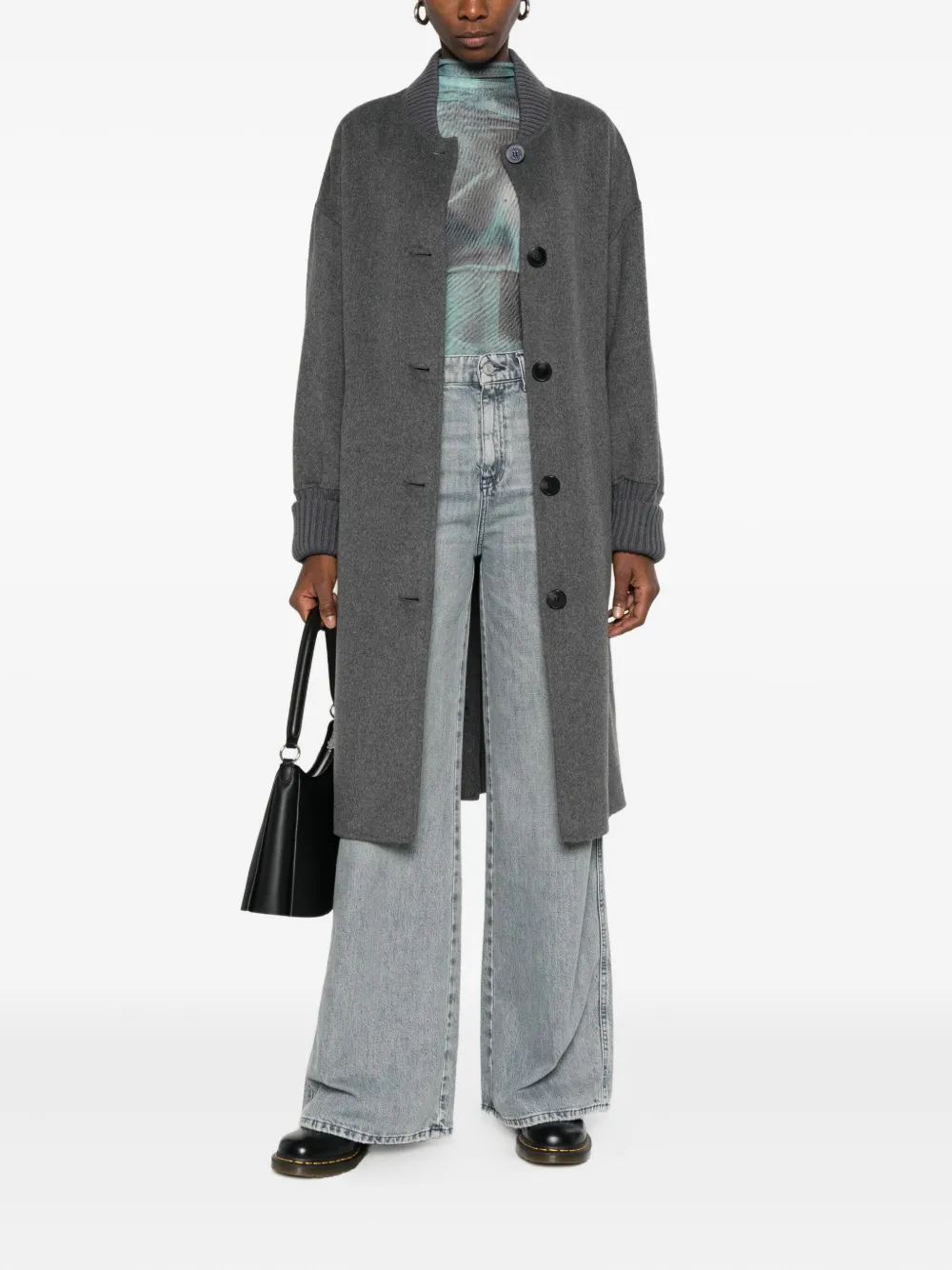 Vicolo Brushed-finish Coat In Gray