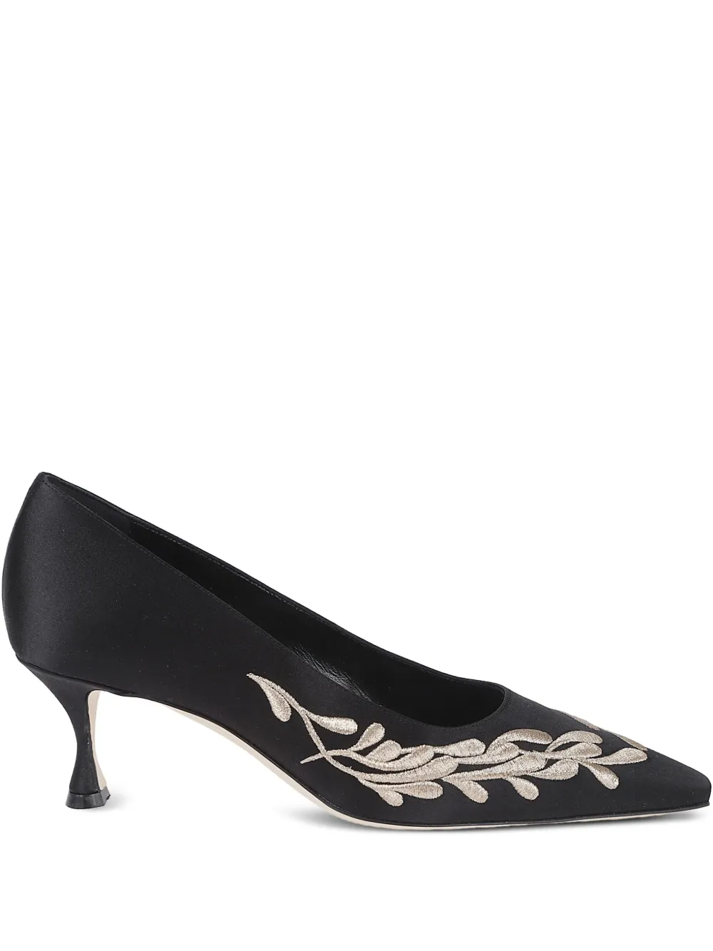 Manolo Blahnik embroidered-detailing pointed-toe pumps | Black | Image 1