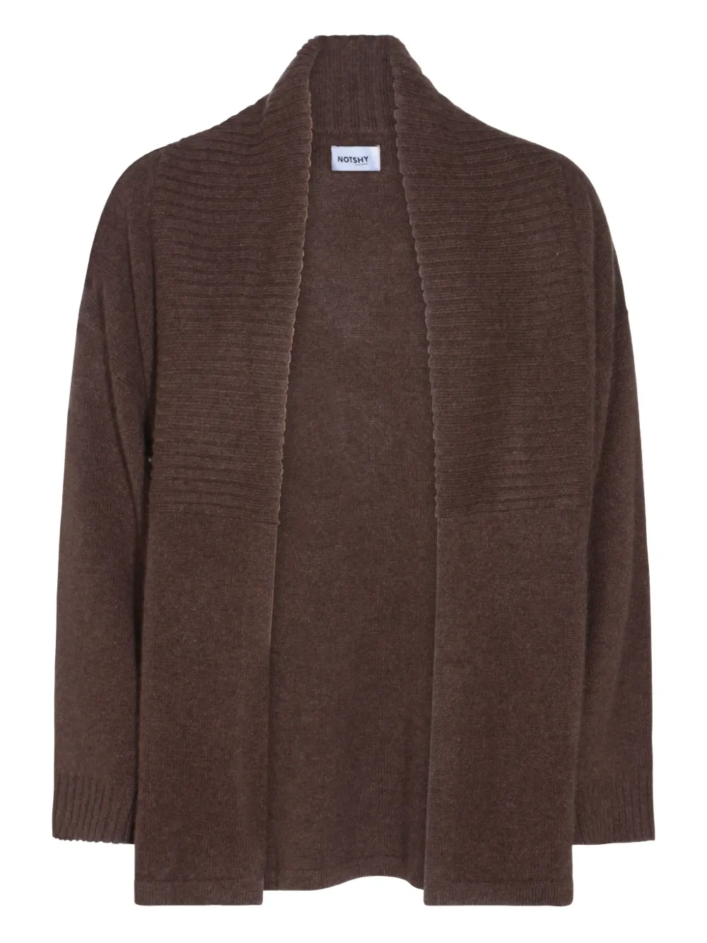 Not Shy open-front cardigan | Brown | Image 1