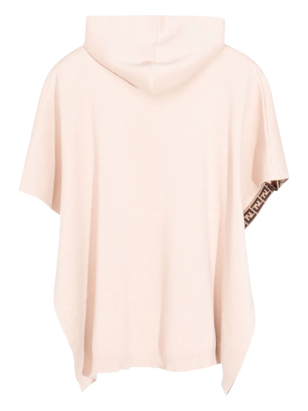 Fendi Kids Poncho met capuchon en logo Beige