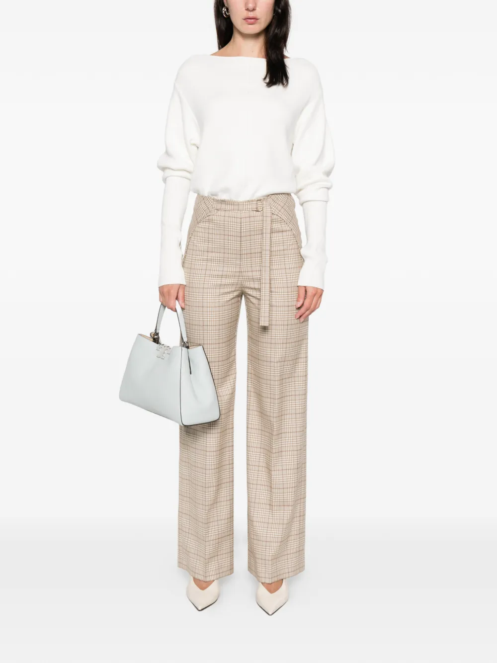 Patrizia Pepe check-pattern trousers - Beige
