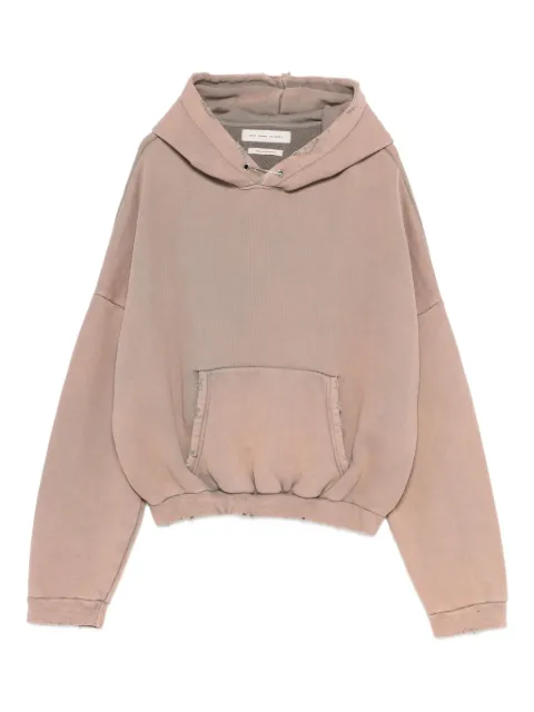 STAY HUMAN ON EARTH distressed-finish hoodie 