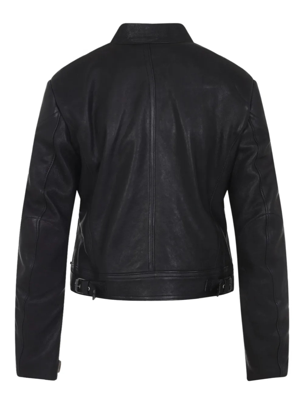 Tom Ford Leather Jacket With Adjustable Waist And Pockets In Black