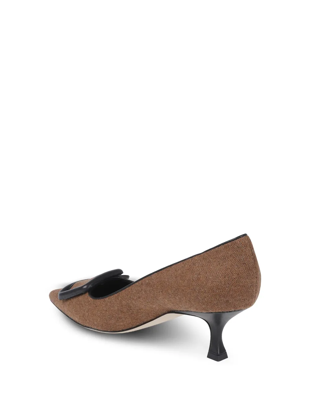 Manolo Blahnik 50 mm pumps met gespdetails Bruin