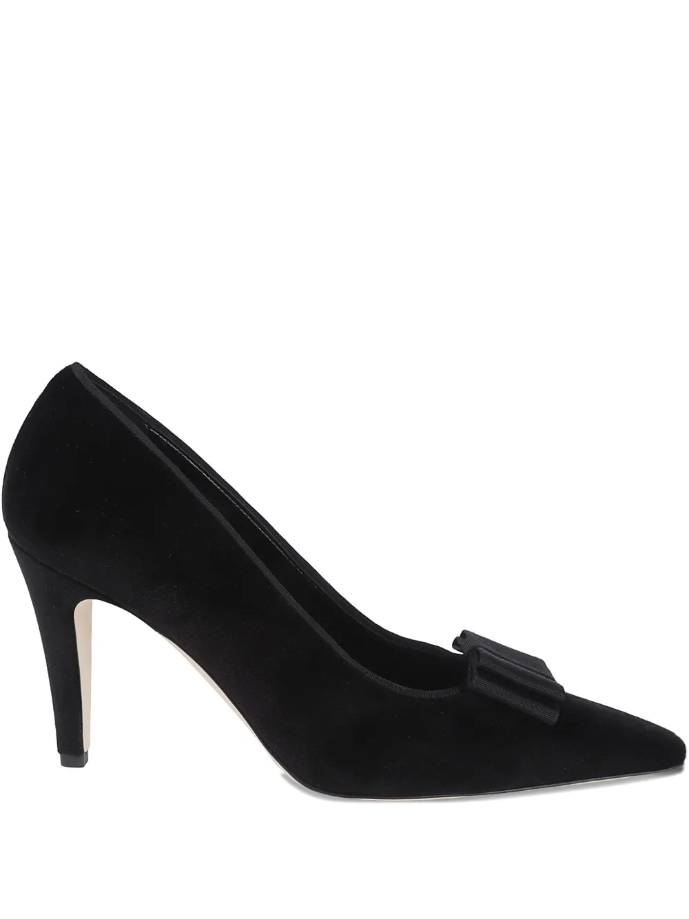 Manolo Blahnik Bow-detailing Velvet Pumps In Black
