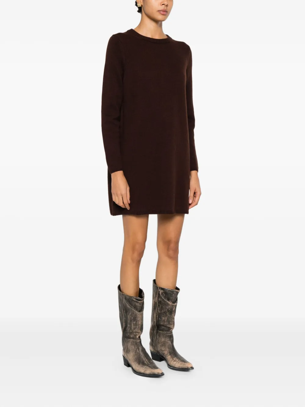  Ba&sh Atess Round-neck Mini Dress - Brown 