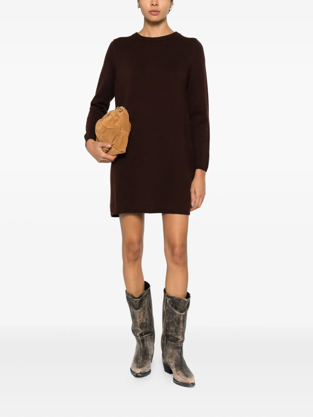 Ba&Sh Atess round-neck mini dress - Bruin