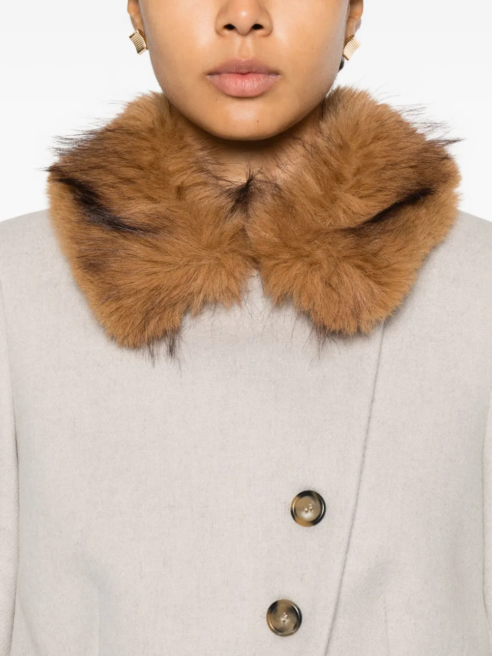 Ba&sh Eco Fur Collar Short Jacket In Neutral