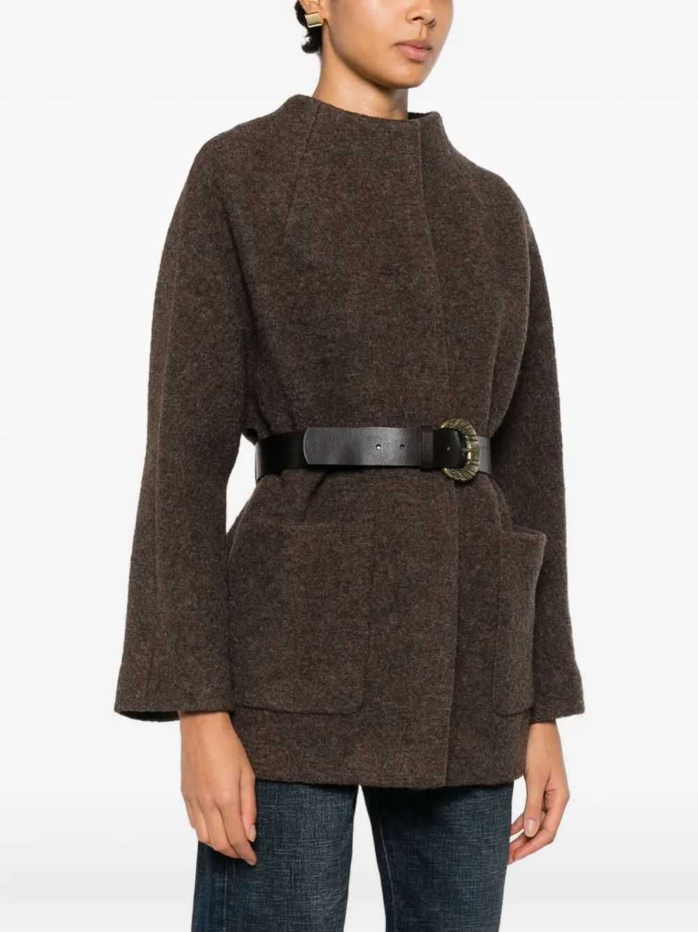 Ba&sh Claudy Belted Coat In Brown