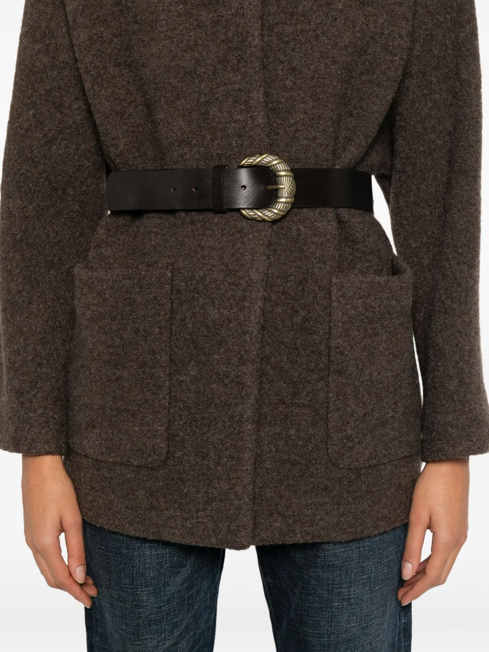 Ba&sh Claudy Belted Coat In Brown