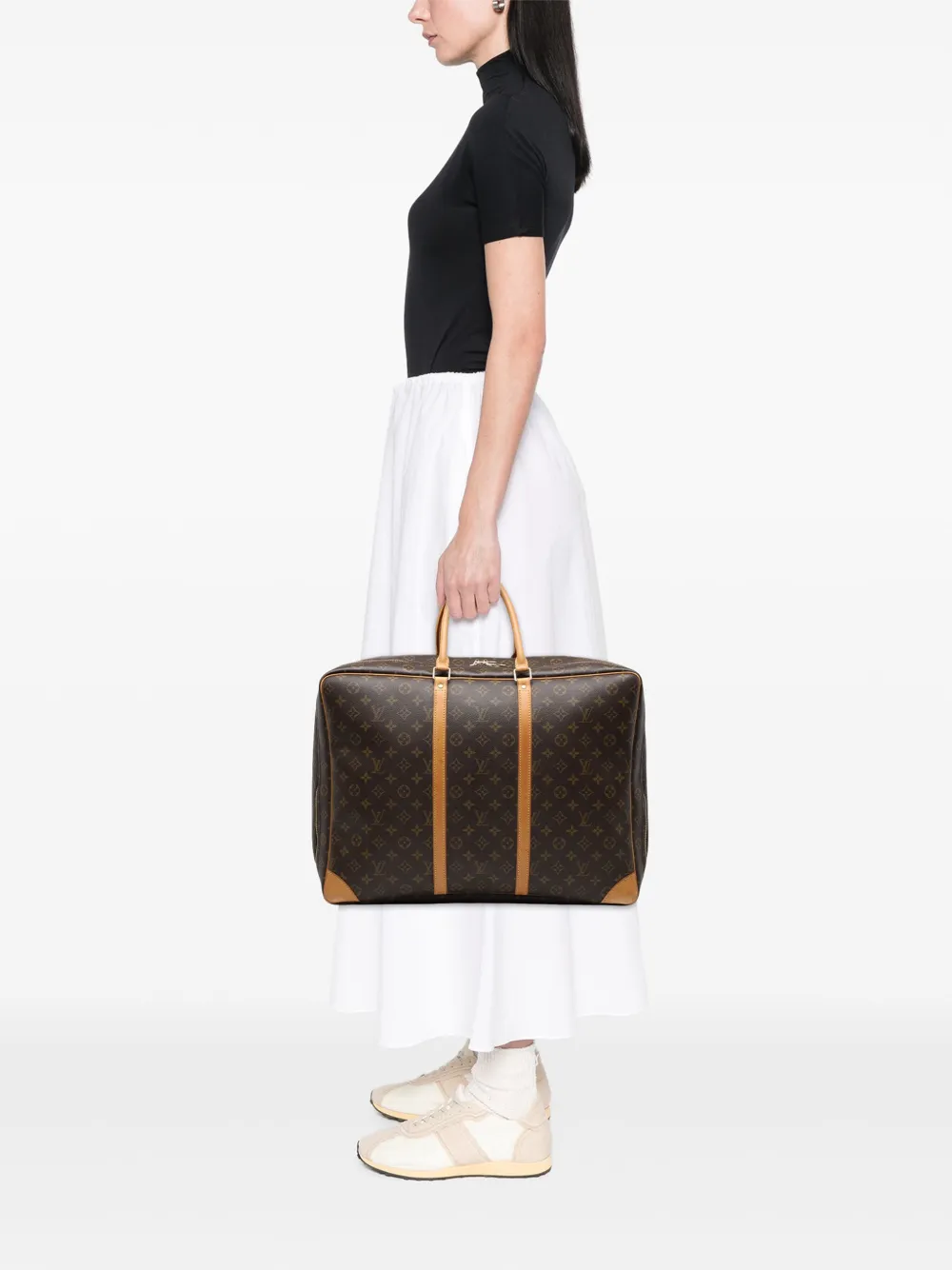 Pre-owned Louis Vuitton 2000 Monogram Sirius 50 Travel Bag In Brown