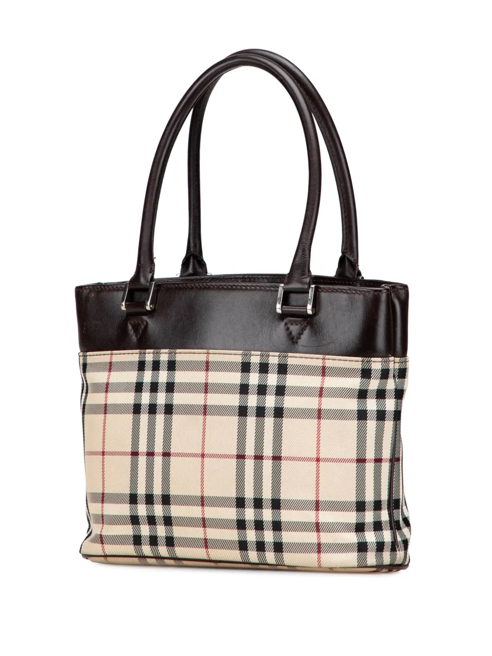 Pre-owned Burberry 2000-2017 House Check Canvas Handbag In Brown