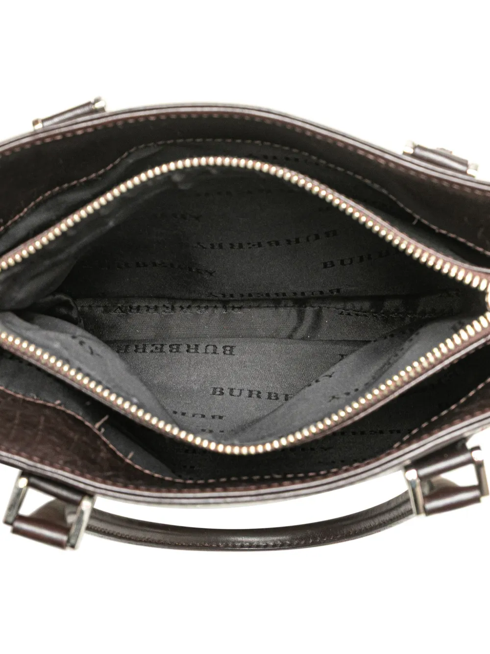 Pre-owned Burberry 2000-2017 House Check Canvas Handbag In Brown