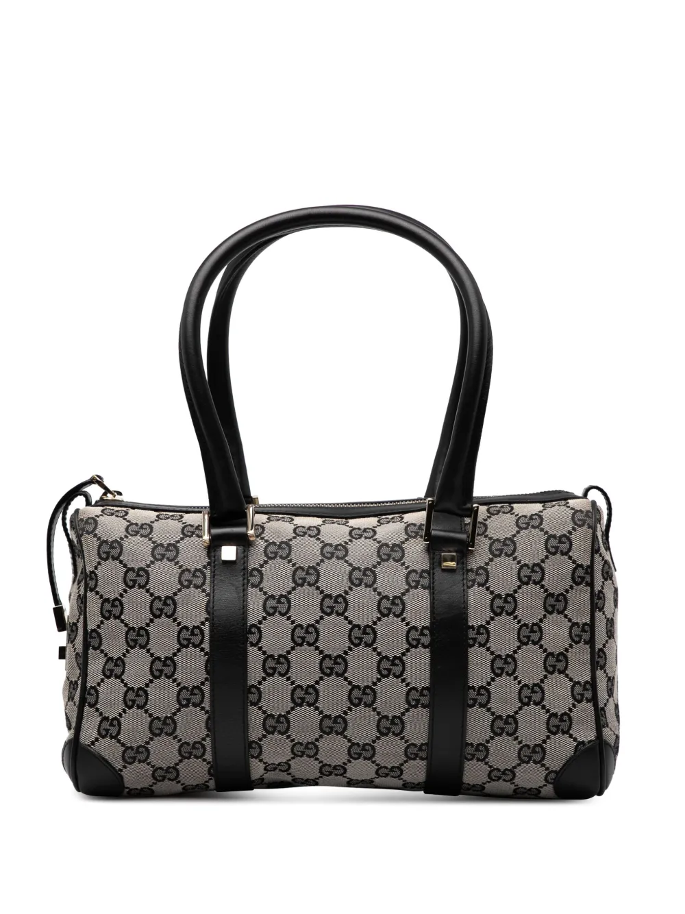 Pre-owned Gucci 2000-2015 Gg Canvas Boston Bag In Gray