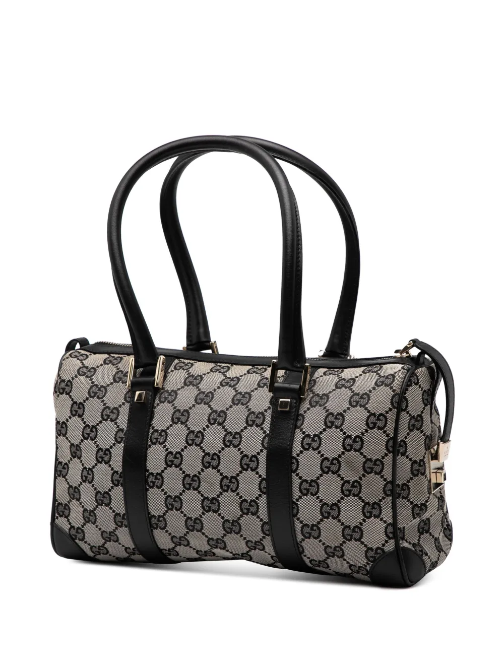 Pre-owned Gucci 2000-2015 Gg Canvas Boston Bag In Gray