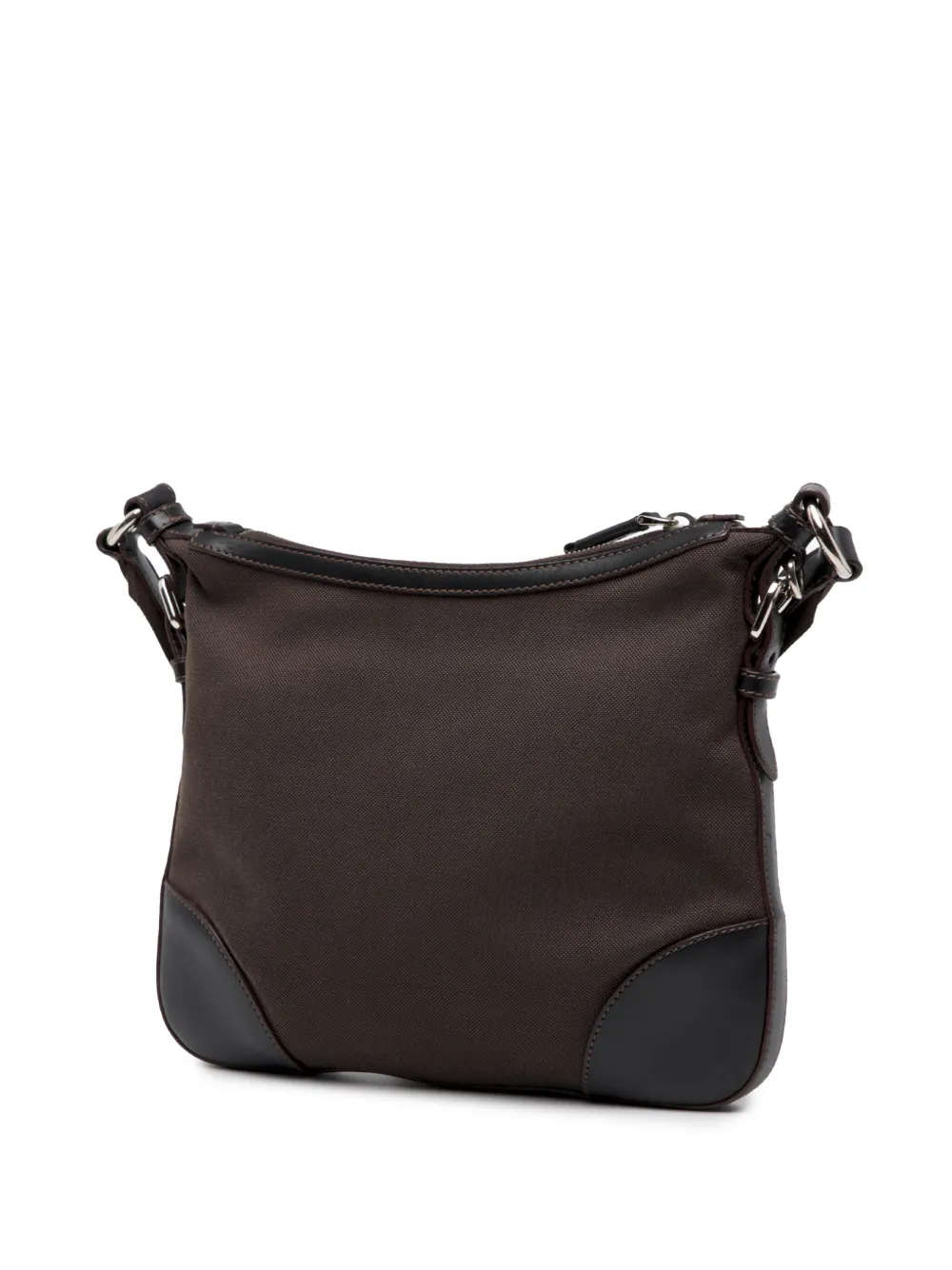 Pre-owned Prada 2000-2025 Canvas Canapa Logo Crossbody Bag In Brown