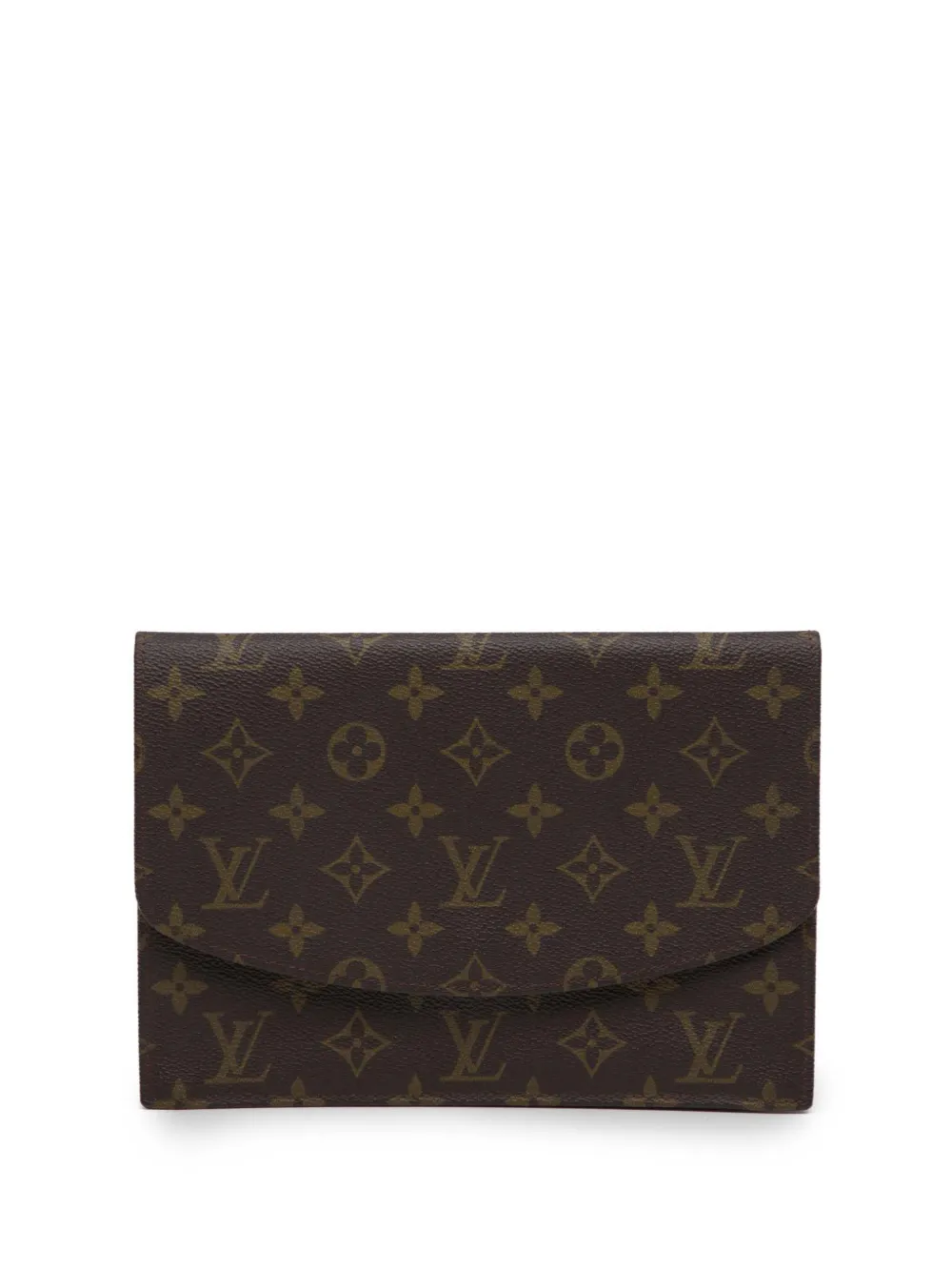 Pre-owned Louis Vuitton 2014 Monogram Pochette Rabat 23 Clutch Bag In Brown