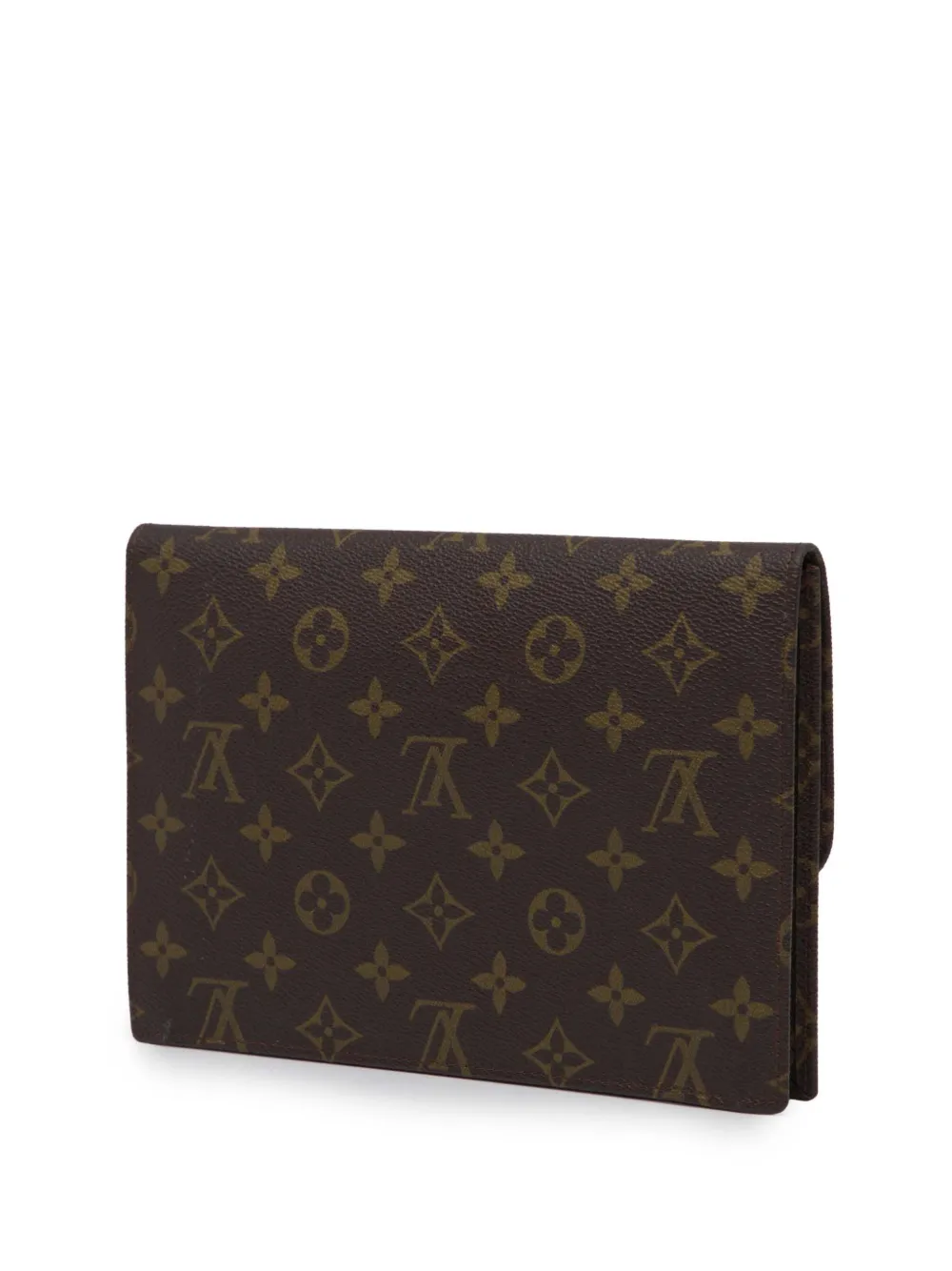 Pre-owned Louis Vuitton 2014 Monogram Pochette Rabat 23 Clutch Bag In Brown
