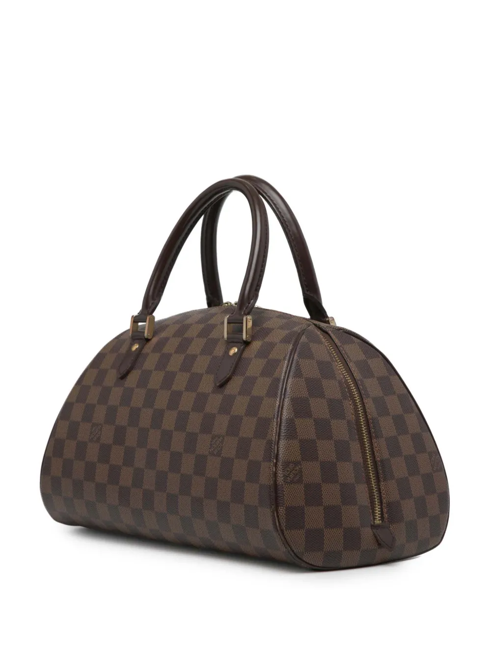 Pre-owned Louis Vuitton 2005 Damier Ebene Ribera Mm Handbag In Brown