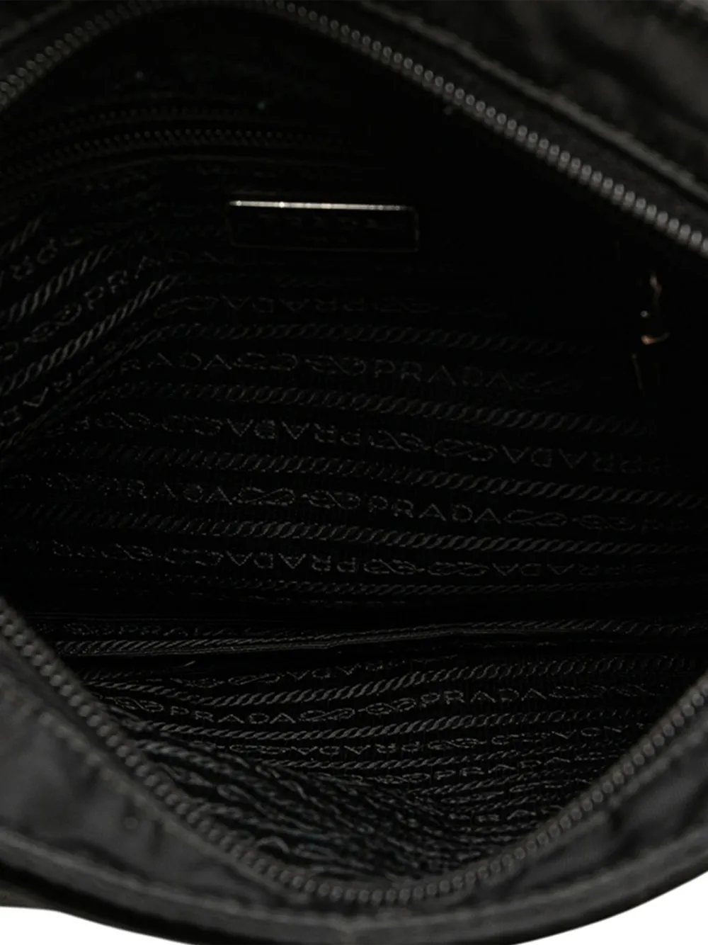 Pre-owned Prada 2013-2025 Tessuto Zip Top Crossbody Bag In Black