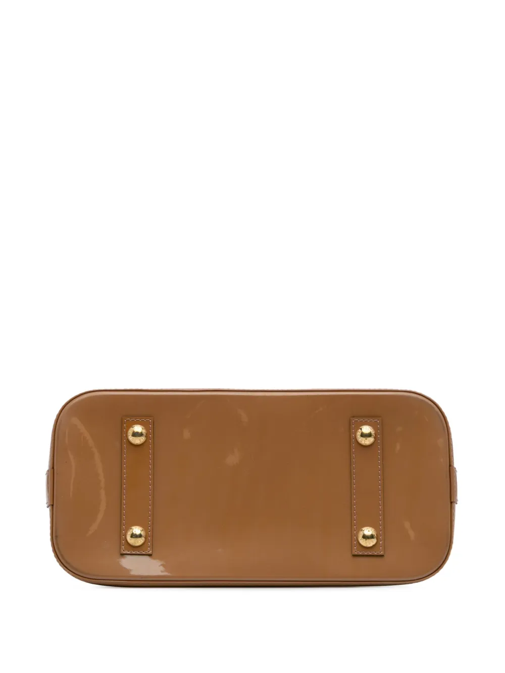 Pre-owned Louis Vuitton 2012 Monogram Vernis Alma Pm Handbag In Brown