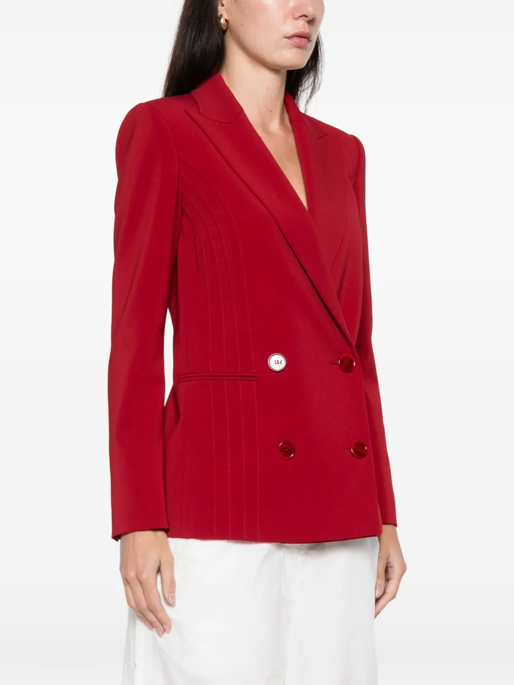 Patrizia Pepe Blazer met dubbele rij knopen Rood