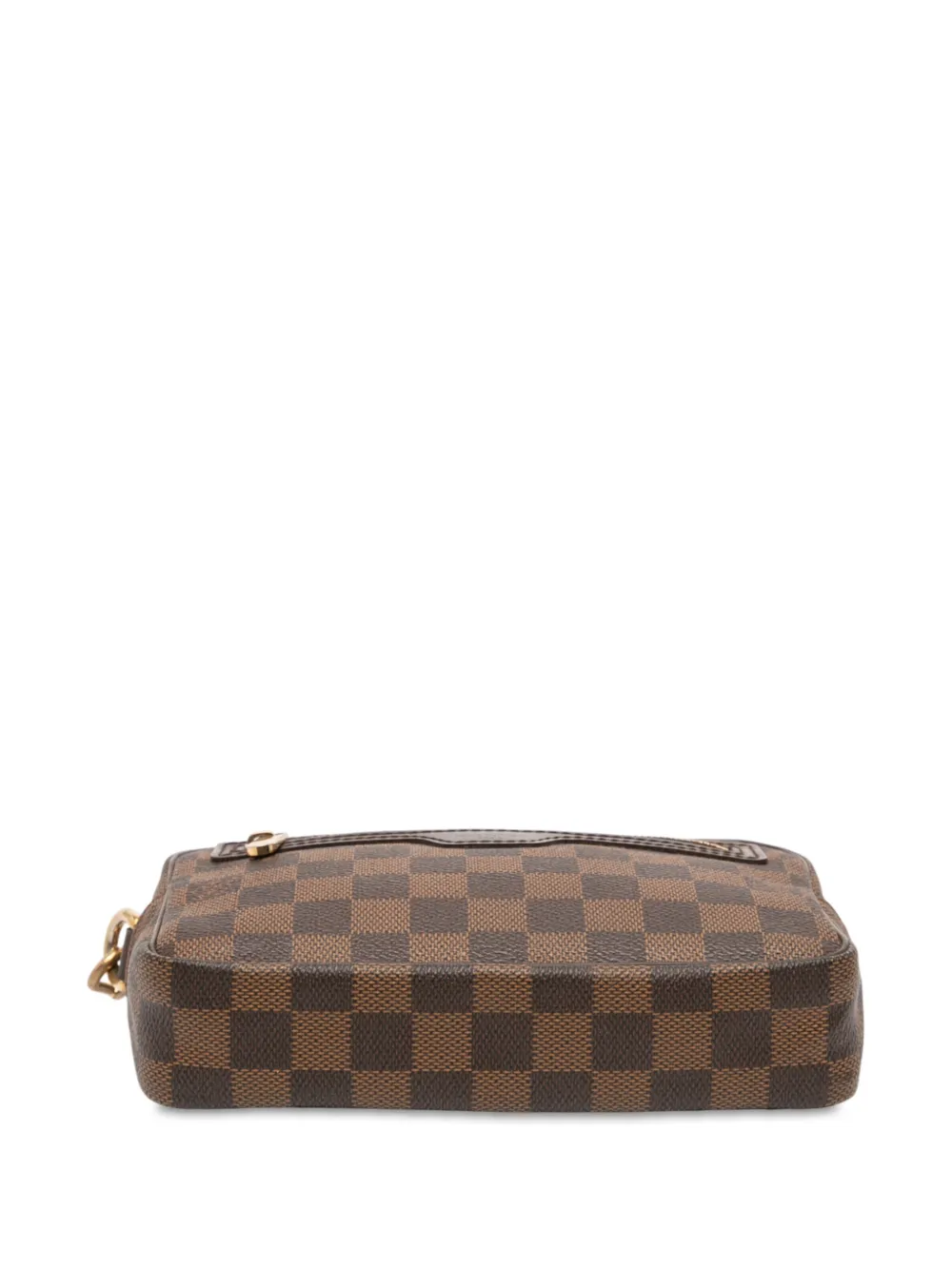 Pre-owned Louis Vuitton 2009 Damier Ebene Pochette Billets Macao Clutch Bag In Brown