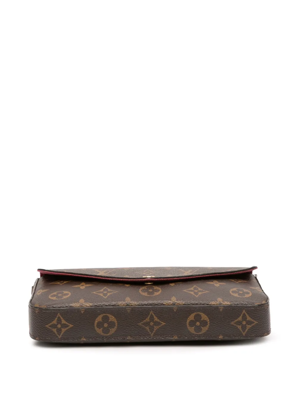 Pre-owned Louis Vuitton 2015 Monogram Pochette Felicie Crossbody Bag In Brown