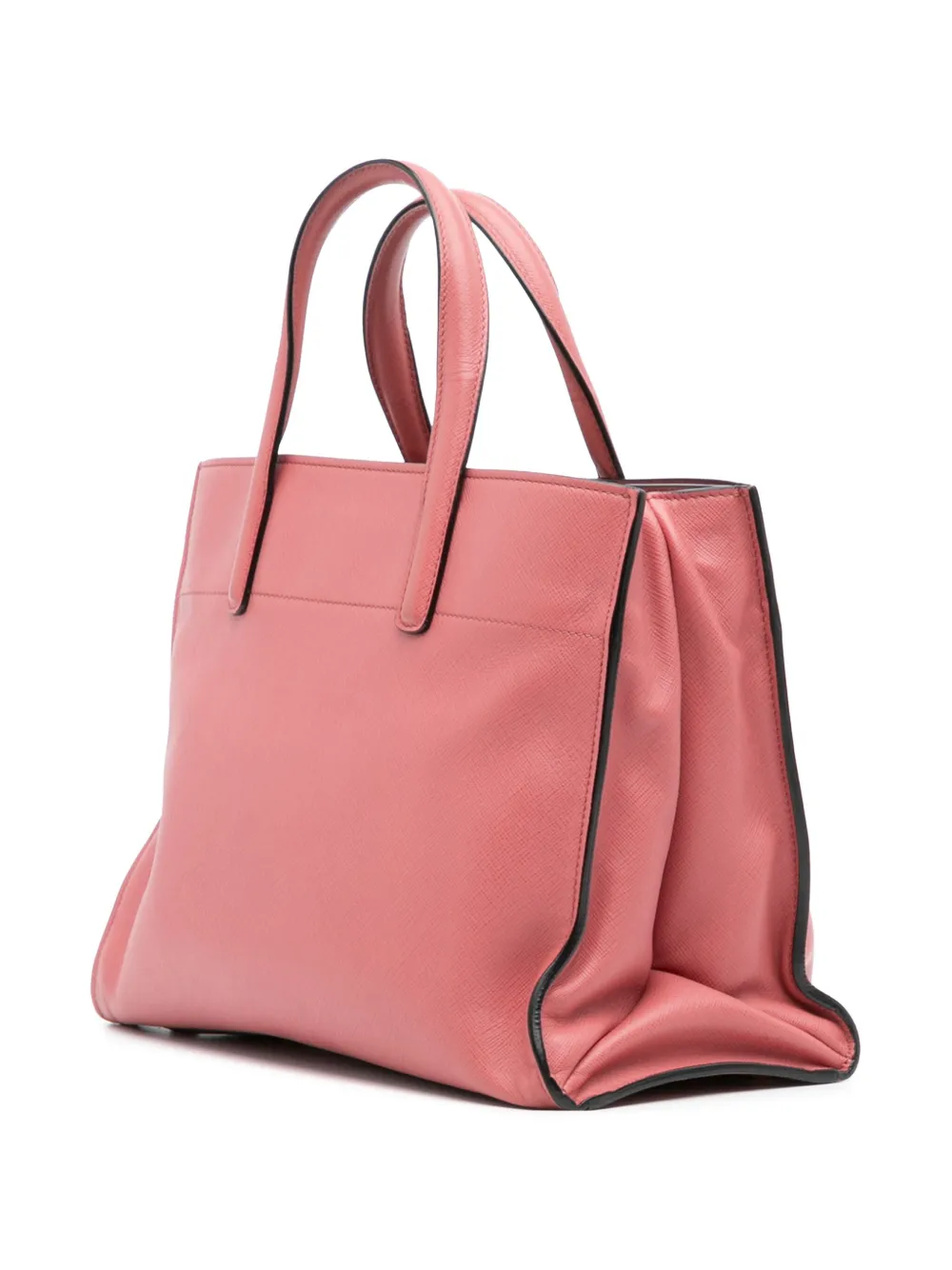 Pre-owned Prada 2000-2025 Saffiano Soft Triple Pocket Tote Satchel In Pink