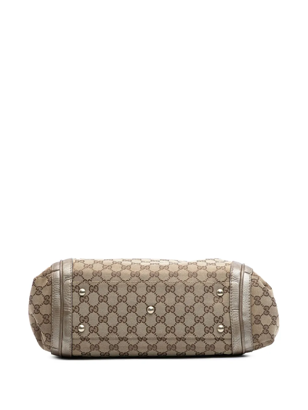 Pre-owned Gucci 2016-2025 Large Gg Canvas Bella Shoulder Bag In Brown