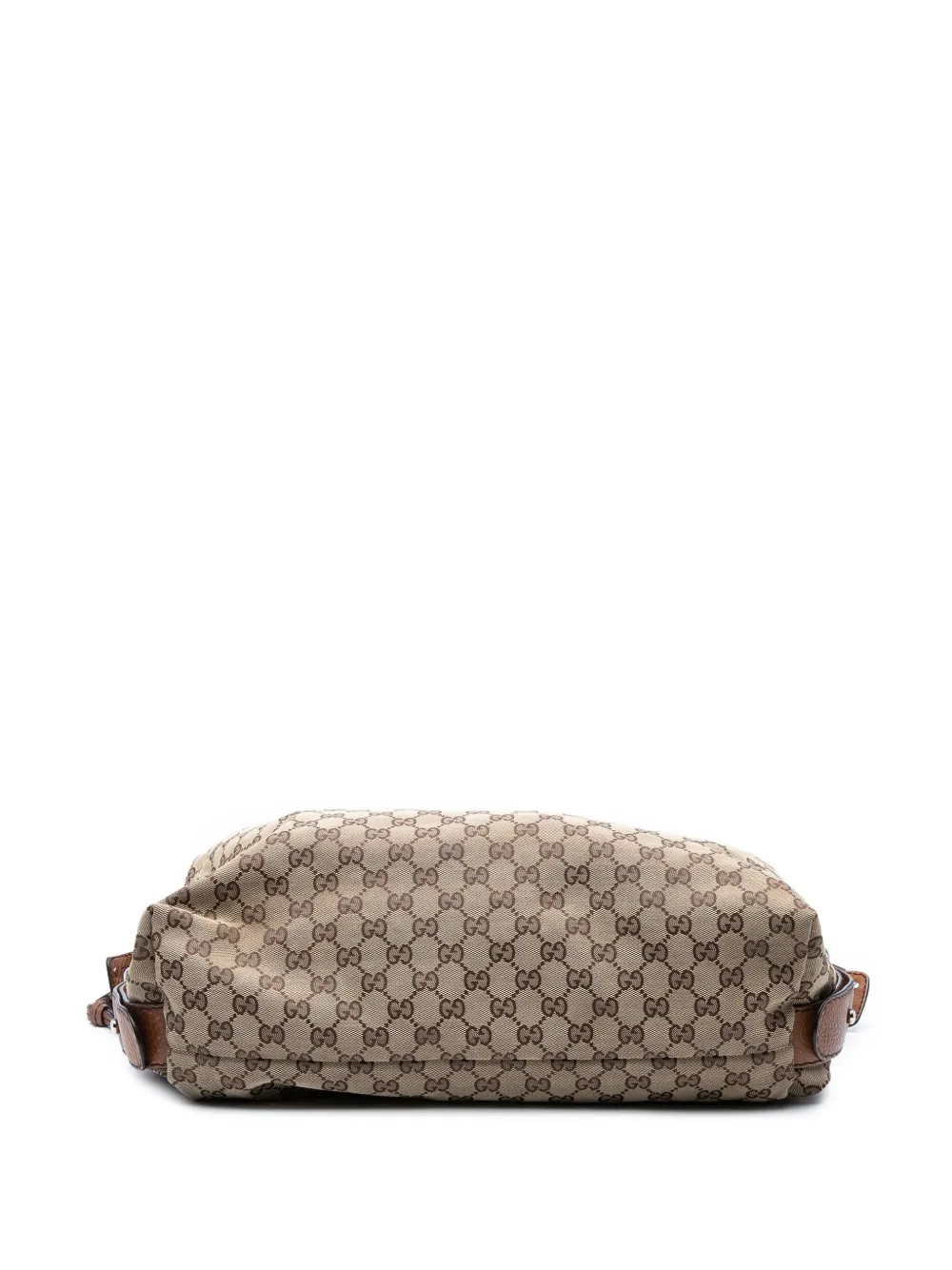Pre-owned Gucci 2016-2025 Large Gg Canvas Bamboo Bar Tote Bag In Brown