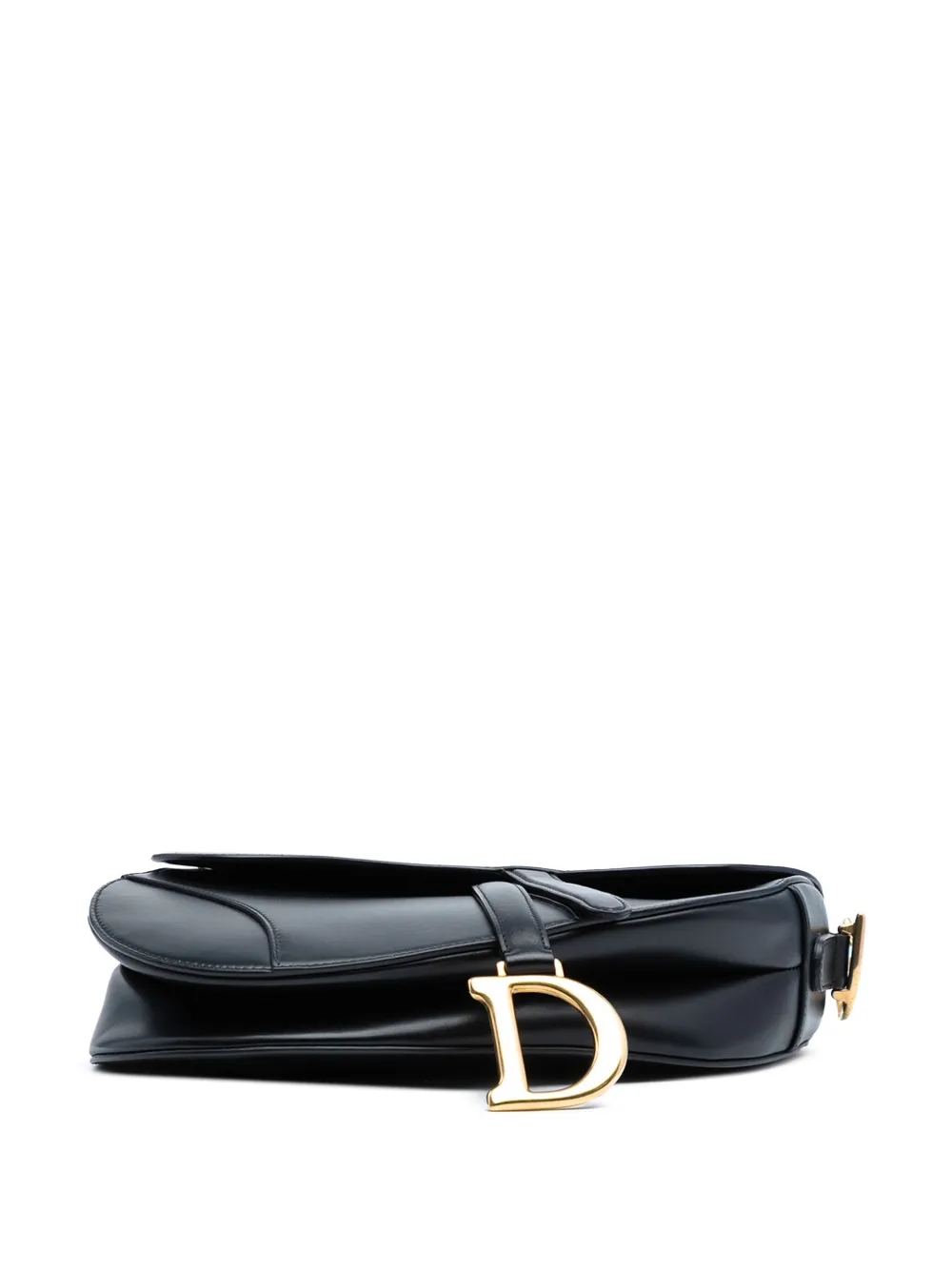 Pre-owned Dior 2018 Mini Leather Saddle Bag Satchel In Black