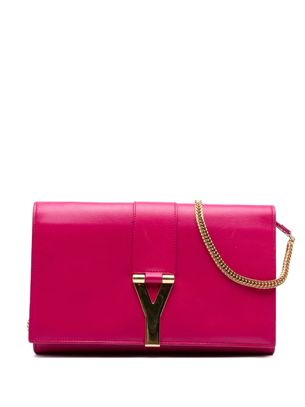 Saint Laurent Pre-Owned 2015 Chyc Ligne Wallet on Chain Umhängetasche aus Leder | Rosa | Image 1