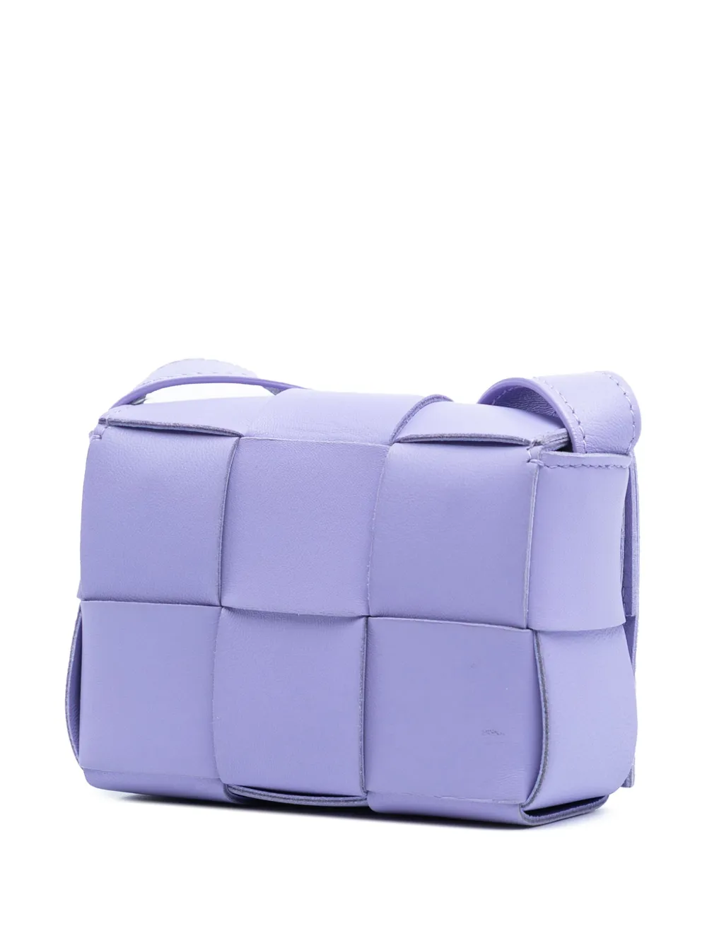 Pre-owned Bottega Veneta 2019-2025 Extra Mini Nappa Maxi Intrecciato Cassette Crossbody Bag In Purple