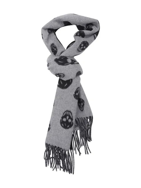 Alexander McQueen skull-pattern fringed scarf