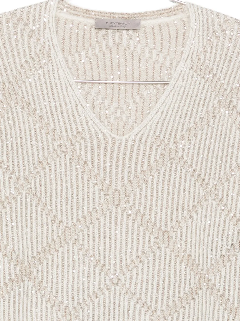 D Exterior Classic Knit Sweater With Relaxed Fit And Timeless Appeal In Neutral