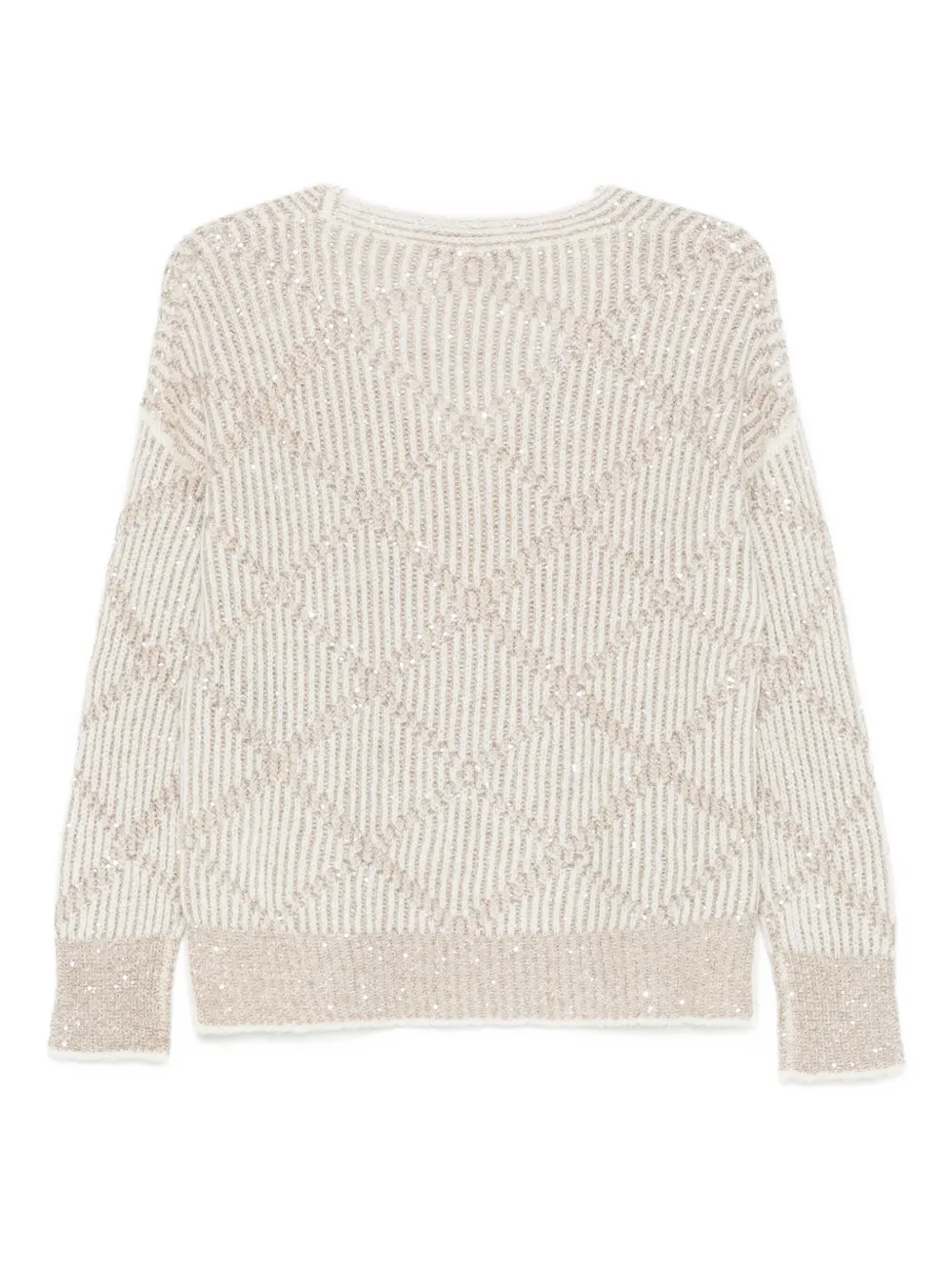 D Exterior Classic Knit Sweater With Relaxed Fit And Timeless Appeal In Neutral